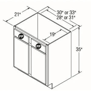 CONTRACTORS CHOICE 13H VSB3035 30″ VANITY SB TALL NEWBERRY BIRCH/SADDLE