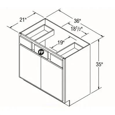ARISTOKRAFT 211 VSB3635B 36″ VANTY BASE DURHAM BT DR
