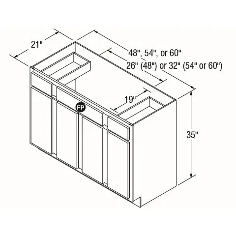 ARISTOKRAFT 244 VSB4835 48″VAN SINK BASE BENTON BIRCH/SARSPARILLA