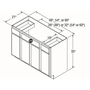CONTRACTORS CHOICE 13H VSB4835 48″ VANITY SB TALL NEWBERRY BIRCH/SADDLE