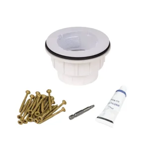 KurbX Wood or Concrete Substrate Installation Package for New Construction | 2″ PVC Drain Waste Connector
