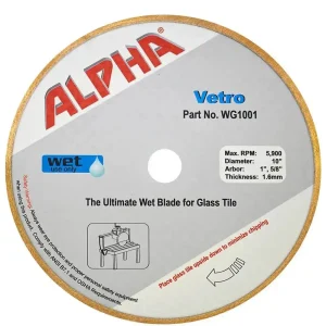 Alpha 10″ Vetro Glass Diamond Blade for Portable Rail Saw