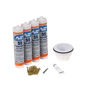KurbX Wood Substrate Package for Curbed Installs with Plumbing Access | 2″ PVC Drain Waste Connector